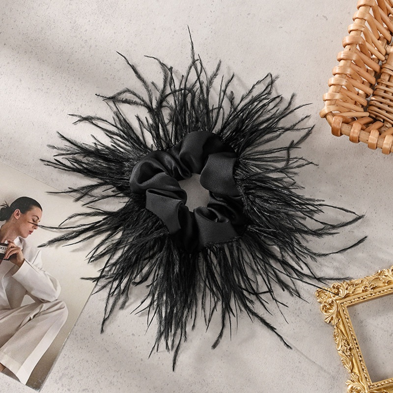 Dây Cột Tóc Đuôi Ngựa Đính Lông Vũ