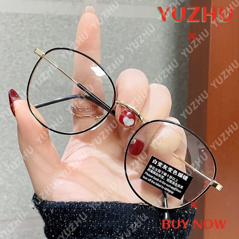 Mắt Kính Gọng Tròn Kim Loại Chống Ánh Sáng Xanh Thời Trang Retro Cho Nam Nữ