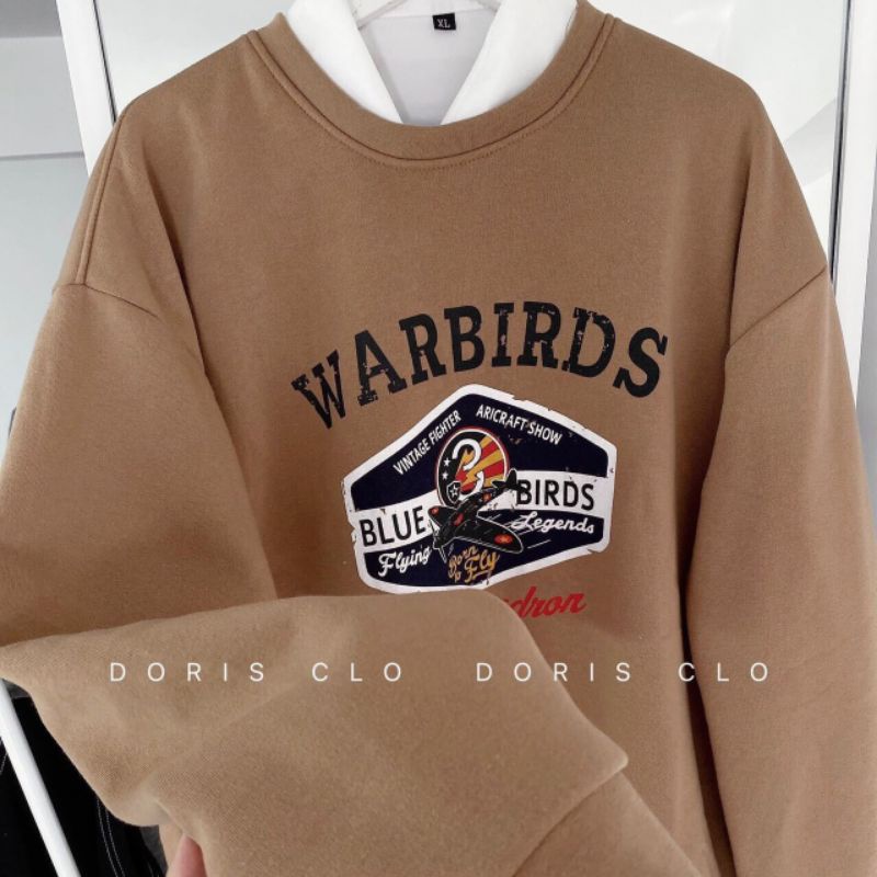 Áo Sweater WARBIRDS Cổ Tròn Siêu Hot, Màu Nâu Độc Lạ From Unisex Tay Bồng ( Ảnh Thật 100%) | BigBuy360 - bigbuy360.vn