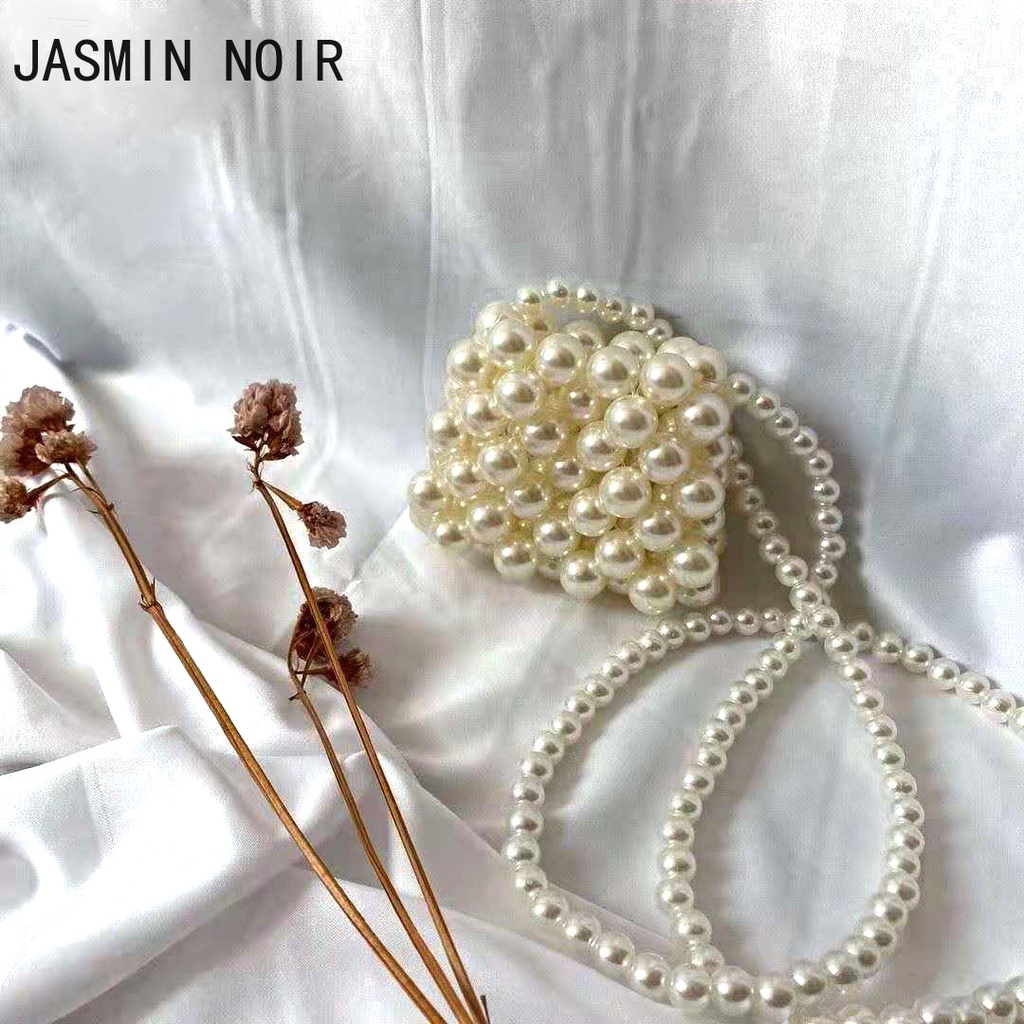 Túi Đeo Chéo JASMIN NOIR Dáng Vuông Khảm Ngọc Trai Nhỏ Nhắn Xinh Xắn Hợp Thời Trang