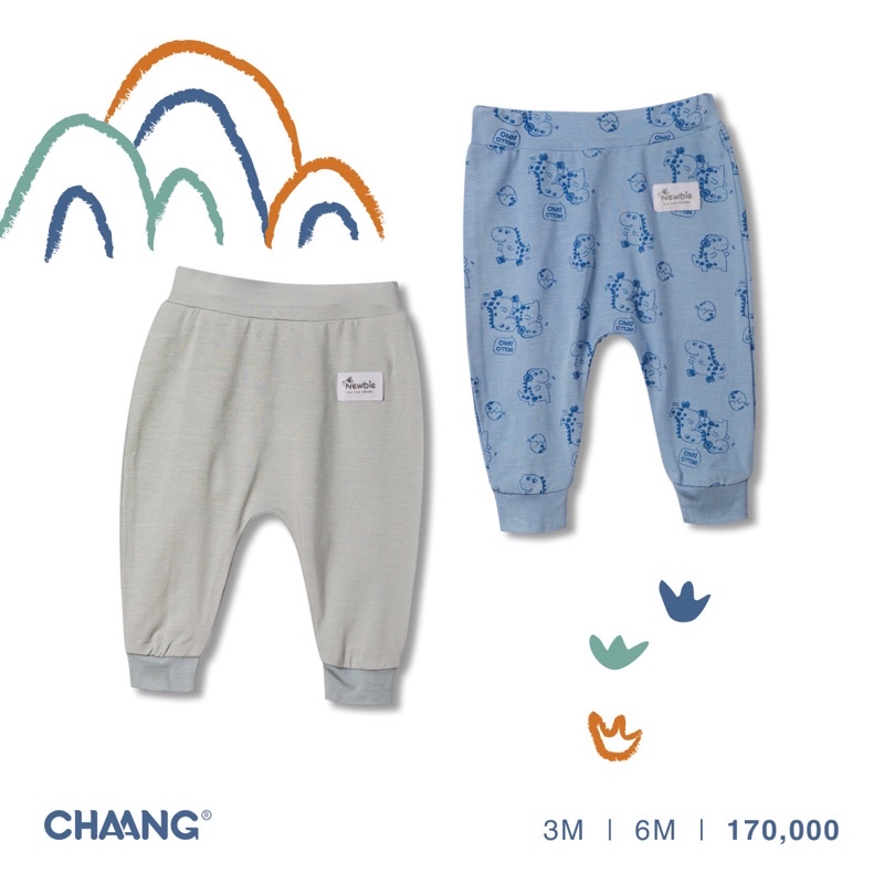 Quần dài sơ sinh Chaang bé trai bé gái set 2 chiếc