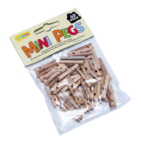 Bộ 2 Túi Kẹp Gỗ Thủ Công Mini 3cm 80 Cái Uncle Bills QC2703
