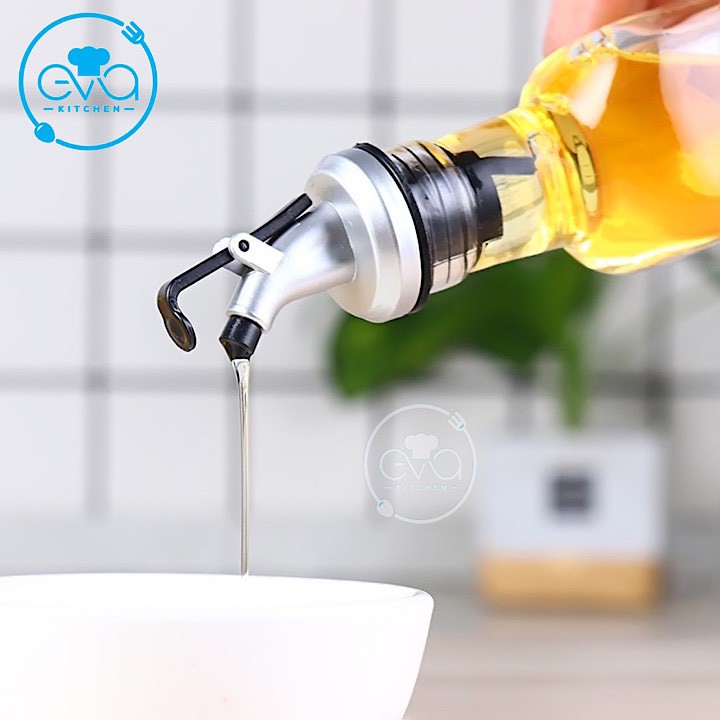 Set 4 Chai Chai Thuỷ Tinh Vuông Rót Gia Vị Rót Dầu OiL Can 500 Ml