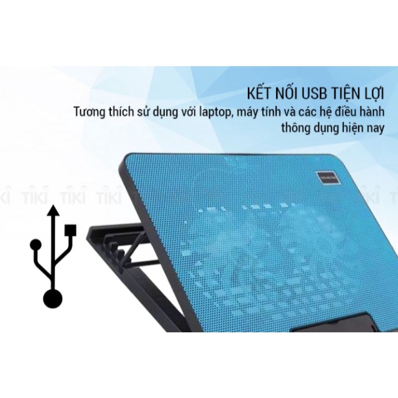 Đế tản nhiệt LAPTOP N99 - ĐẾ NÂNG 45 độ 17 in - 2 quạt cực mát