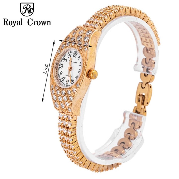 [Mã FARSBRT52 giảm 20% đơn từ 249K] Đồng hồ nữ chính hãng Royal Crown 2502-Jewelry vàng hồng