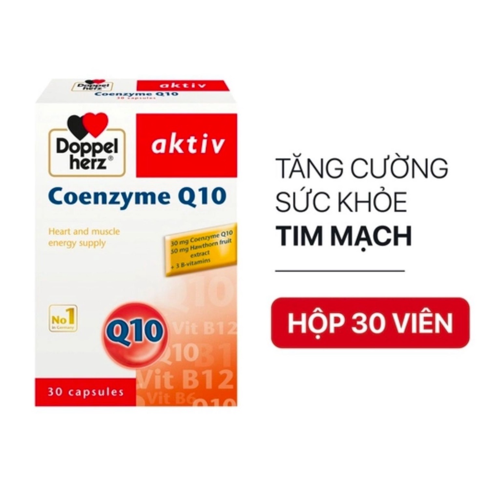 Viên Uống Bổ Tim Coenzyme Q10 Doppelherz Giúp Tăng Cường Sức Khỏe Tim Mạch (Hộp 30 Viên)