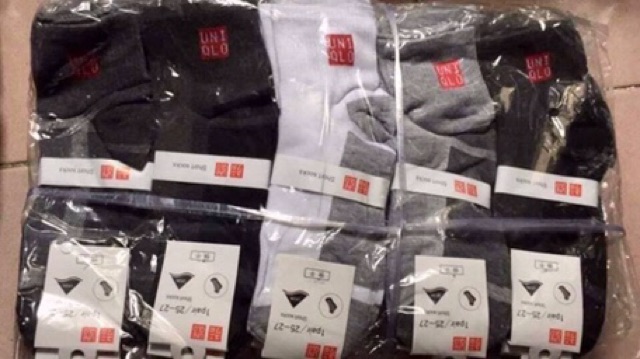 Sỉ lố 10 đôi tất thêu uniqlo cổ cao, cổ thấp