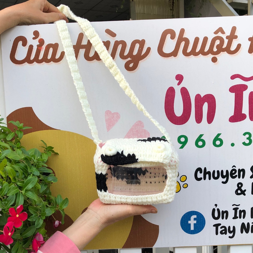 Túi len DÂY MANG du lịch cho hamster, sóc, bọ, nhím, thú nhỏ