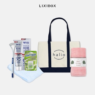 [HB Gift] Combo Kem Đánh Răng Median, Khăn Quấn Lixibox, Kẹo lá, Túi tote, Khăn Mặt, Cạo Lưỡi