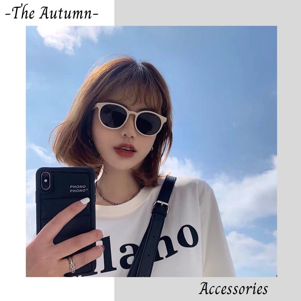 Kính râm nhiều màu gọng tròn mắt mèo chống tia UV phong cách thời trang cho nam và nữ - The Autumn Accessories