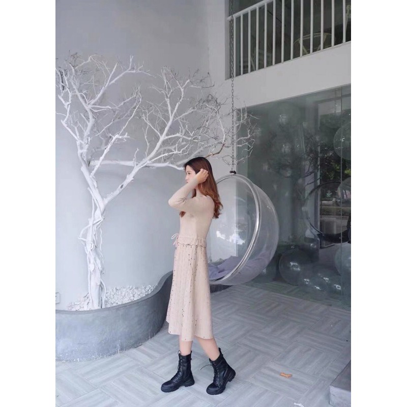 Váy len chấm bi hàng nhập quảng trực tiếp quảng châu