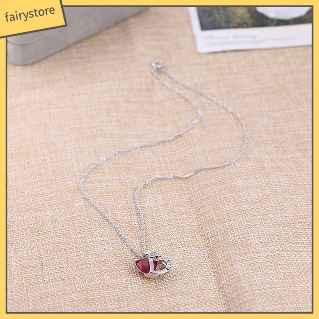 Dây Chuyền Mặt Trái Tim Đính Đá Zircon Thời Trang Cho Nữ