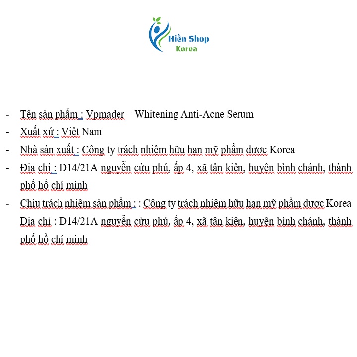 Kem bôi mụn, serum bôi mụn Anti-acne serum làm trắng da,giảm mụn,hỗ trợ ngừa thâm mụn