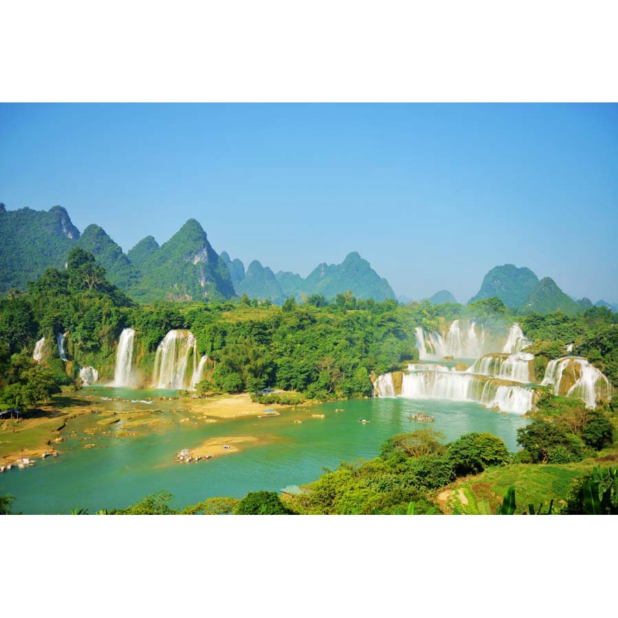 Tranh dán tường 3d thác nước thiên nhiên vẻ đẹp thiên nhiên kỳ vĩ