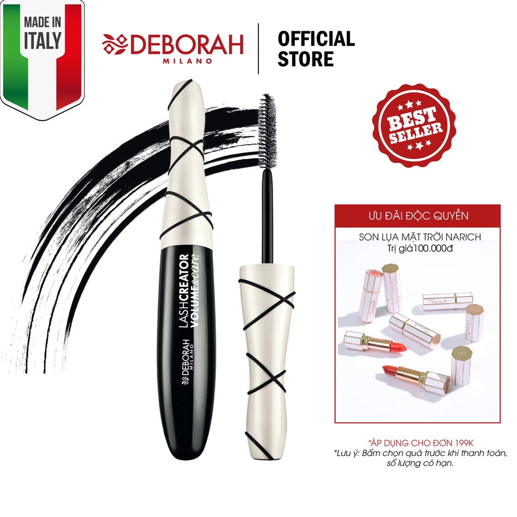 Mascara Deborah Lash Creator Volume & Care Làm Dài Lông Mi, Không Vón Cục, Bết Dính