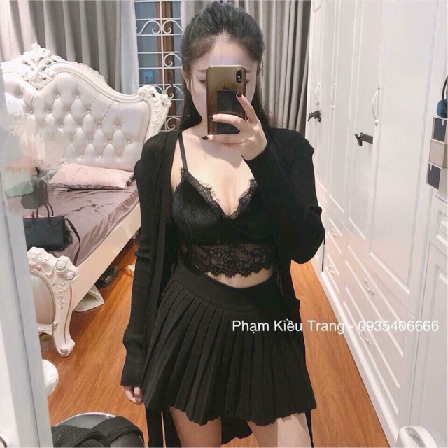 Áo lót nữ, bra nhung phối ren điệu cao cấp | BigBuy360 - bigbuy360.vn