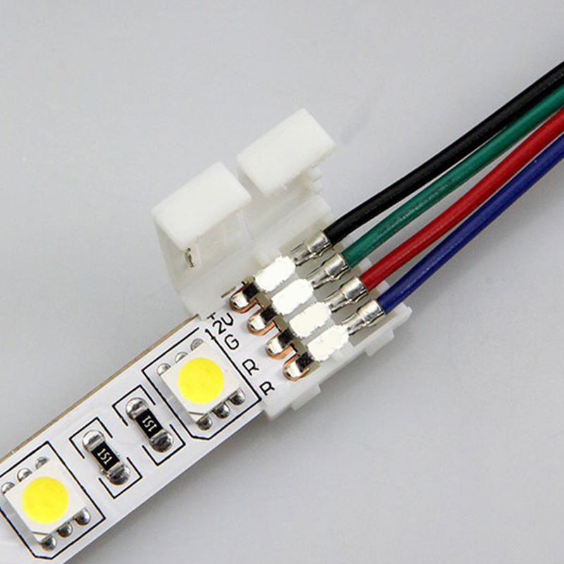 Set 10 Đầu Nối 4 Pin 4pin 10mm Pcb Cho Dây Đèn Led Rgb 5050
