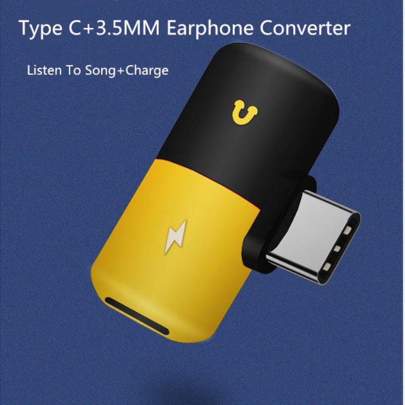 Dây cáp chia cổng sạc USB loại C và tai nghe 3.5mm 2 trong 1 tiện dụng dành cho Xiaomi Mi 8 Lite mi A2 Lite Samsung