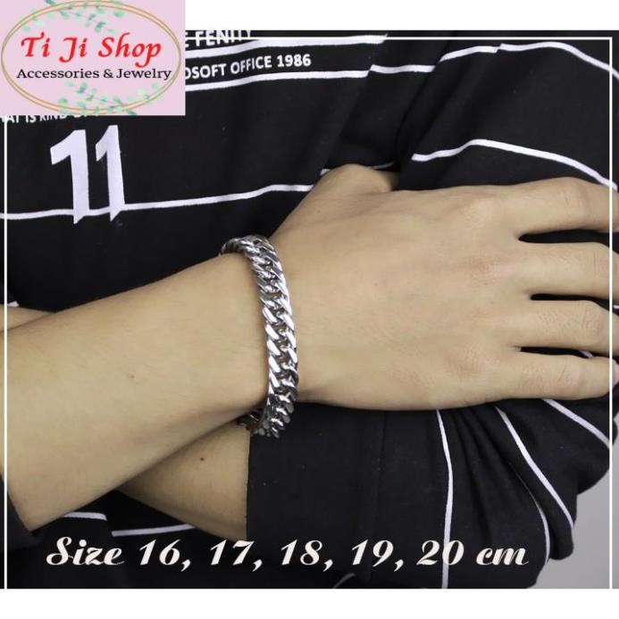 Lắc tay nam kiểu lặc đôi 9mm trắng sáng, siêu đẹp, không đen, không gỉ, chuẩn thời trang