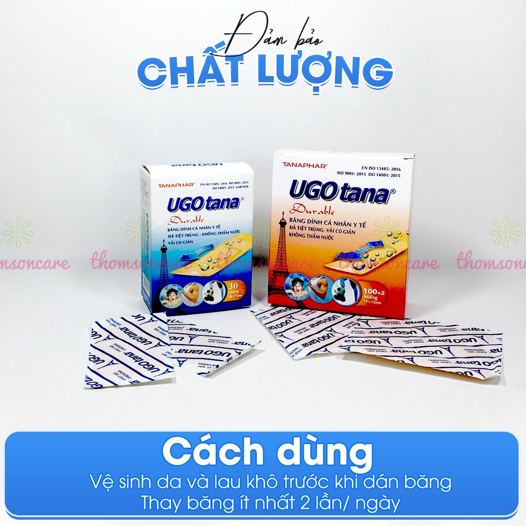 Băng vết thương cá nhân Ugotana - băng dính y tế chống nước, bằng vải, sơ cứu khi đứt tay