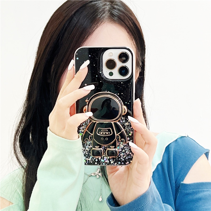 Ốp điện thoại Kim Tuyến Có Đế Đỡ Hình Phi Hành Gia Cho Xiaomi Redmi Note 9 9S 9Pro 8 Redmi10 10C 9C 10T Poco X3 NFC X3Pro