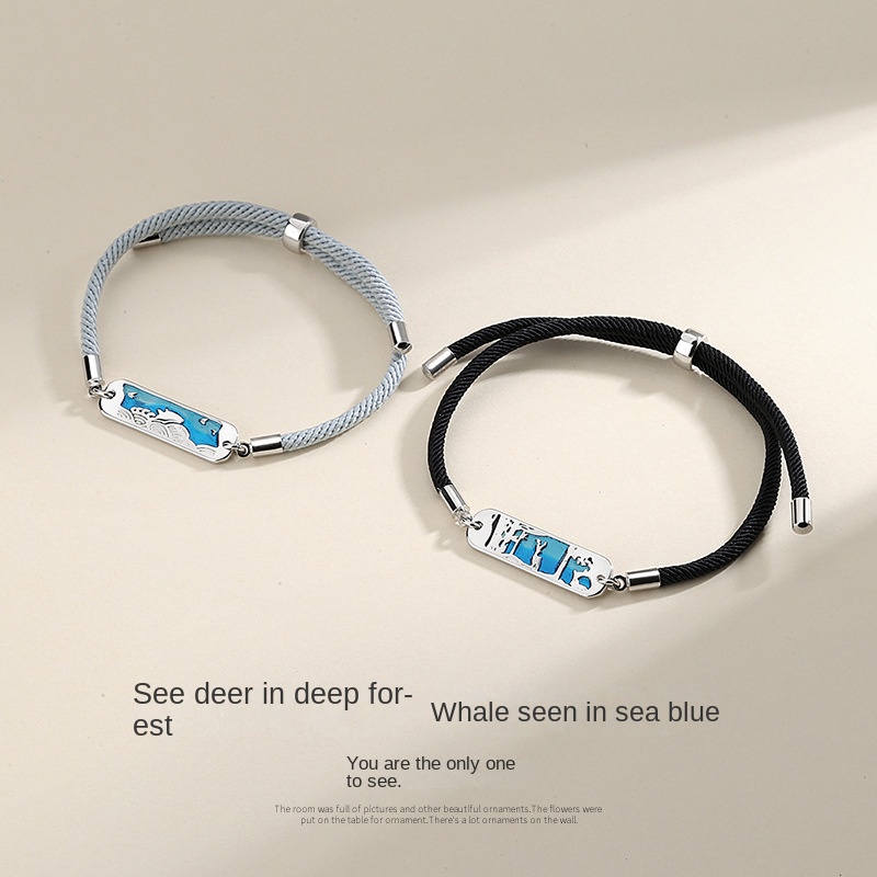 Vòng Đeo Tay Cặp Đôi Cá Voi Và Hươu Bằng Epoxy Làm Quà Tặng Valentine