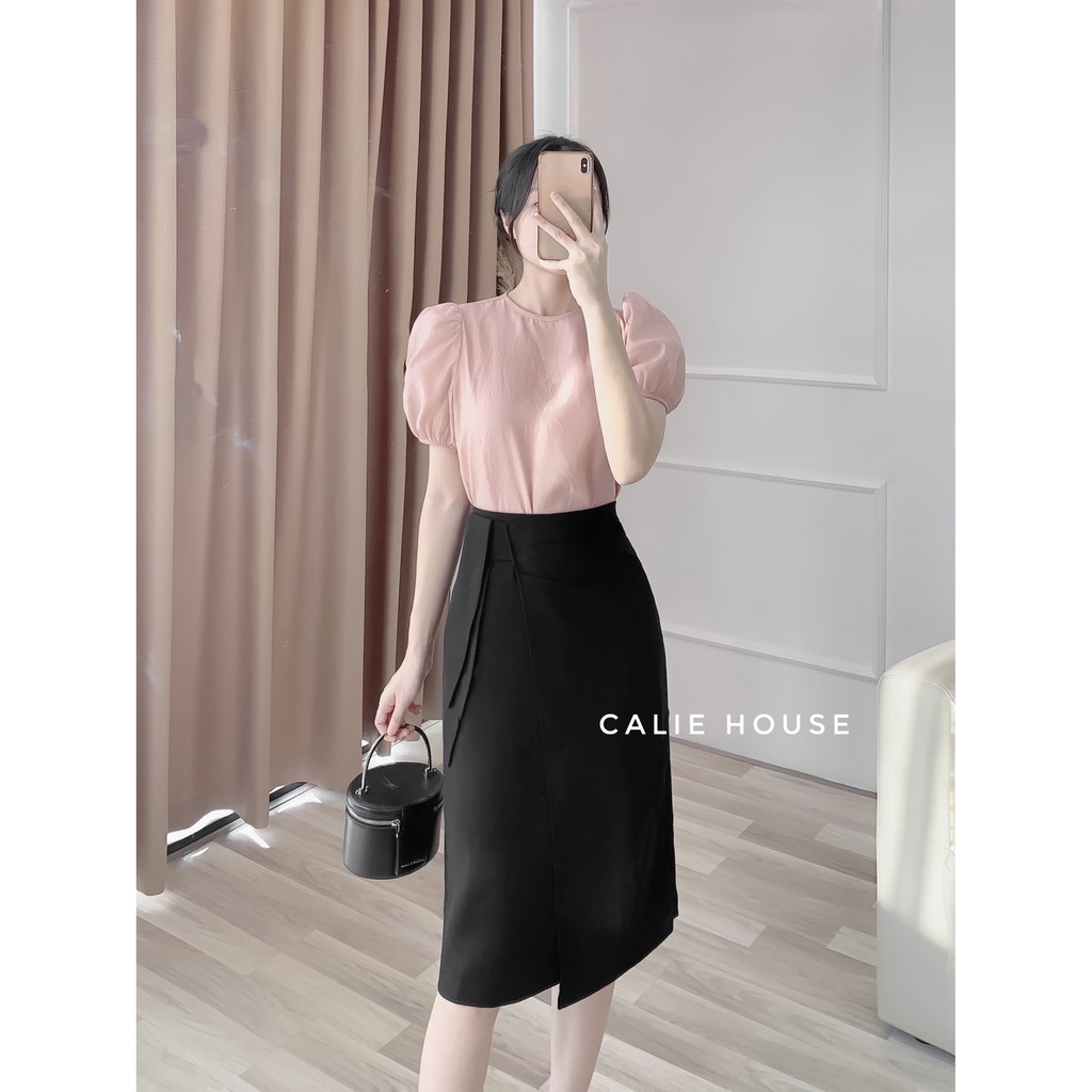 Chân váy dáng dài nữ dáng A vạt lệch 3 ly thanh lịch thời trang công sở Calie House CV8M | BigBuy360 - bigbuy360.vn