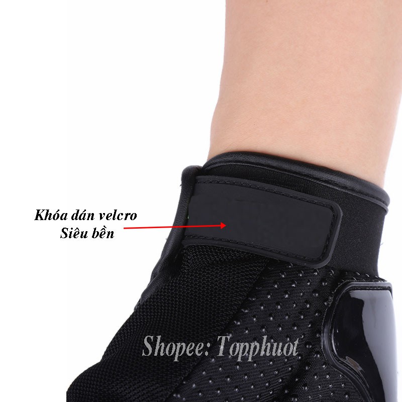 Găng tay phượt hở ngón chống nắng đi xe máy xe đạp Monster có gù bảo hộ