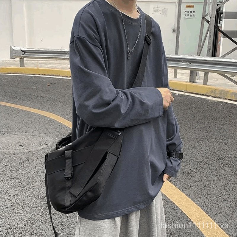 Áo Thun Tay Dài 100% Cotton Màu Trơn 8 Màu Tùy Chọn Cho Nam Và Nữ