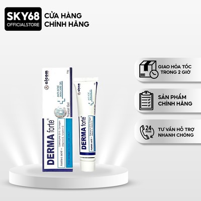 Gel Giảm Mụn, Thâm Sẹo Và Dưỡng Da Gamma DERMA FORTE Gel 15g - Bản thường