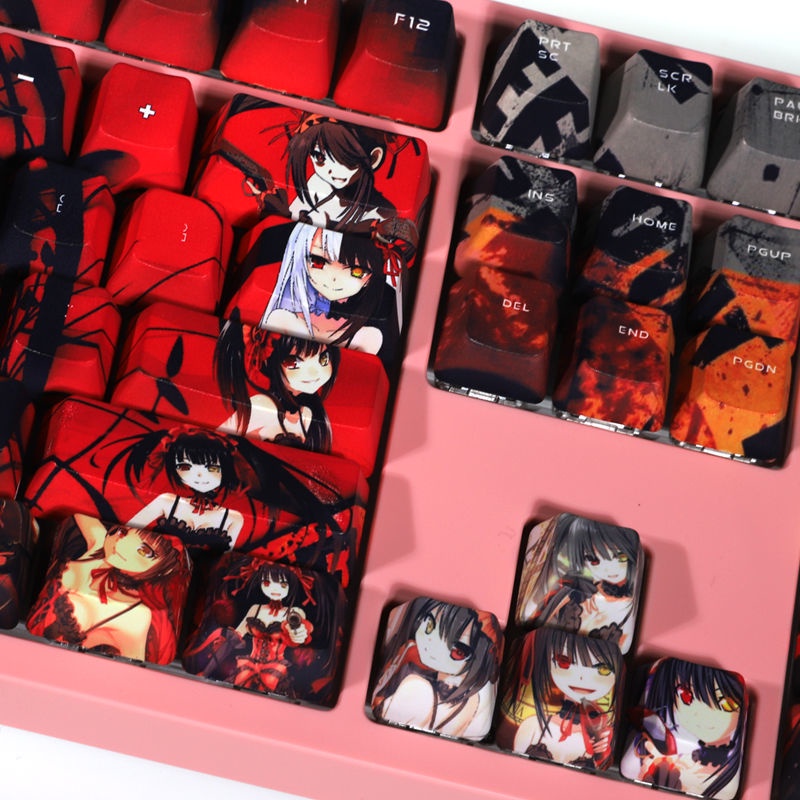 Tokisaki Kurumi keycap Cherry Profile DATE A LIVE theme Anime PBT Dye phụ Bàn phím cơ Keycaps