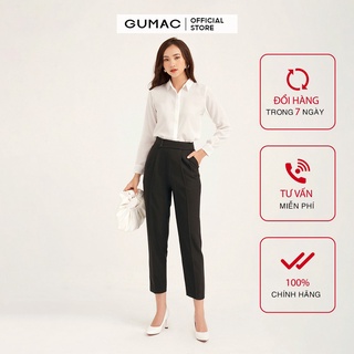 Quần tây nữ xếp ly 3 nút GUMAC thiết kế basic, thanh lịch sang trọng QB1146