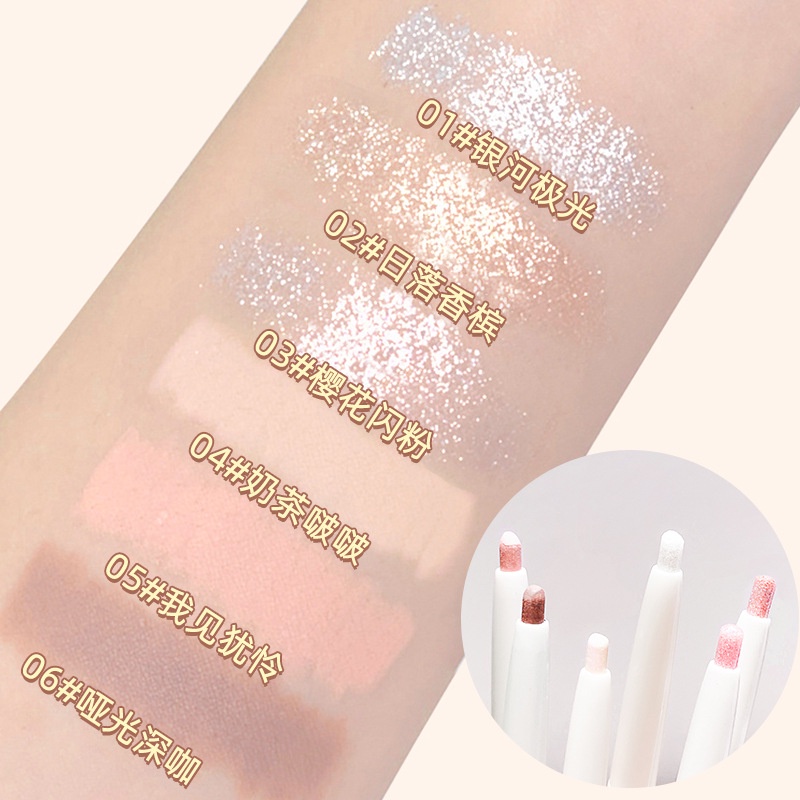 Bút Kẻ Mắt Kiêm Phấn Mắt Hai Công Dụng Siêu Mịn Làm Sáng Màu Sắc Tự Nhiên