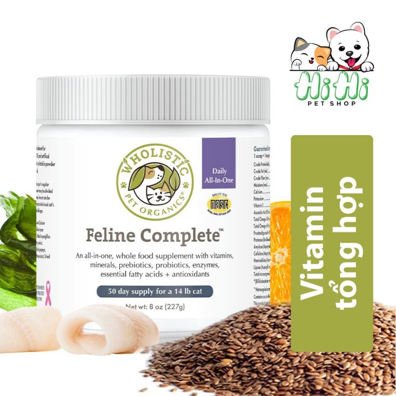 Vitamin tổng hợp cho mèo Wholistic Pet Organic - Feline Complete 113gr