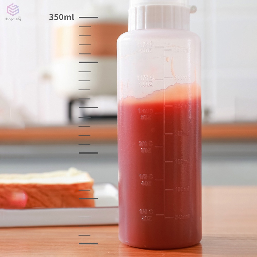 Chai Bóp Đựng Sốt/Salad/Mật Ong 350ML Bằng Nhựa 5 Lỗ Có Nắp Đậy Chống Bụi Cho Nhà Bếp