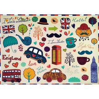 Tấm sticker dán chủ đề ENGLAND ( kích thước 27cm x 37cm )