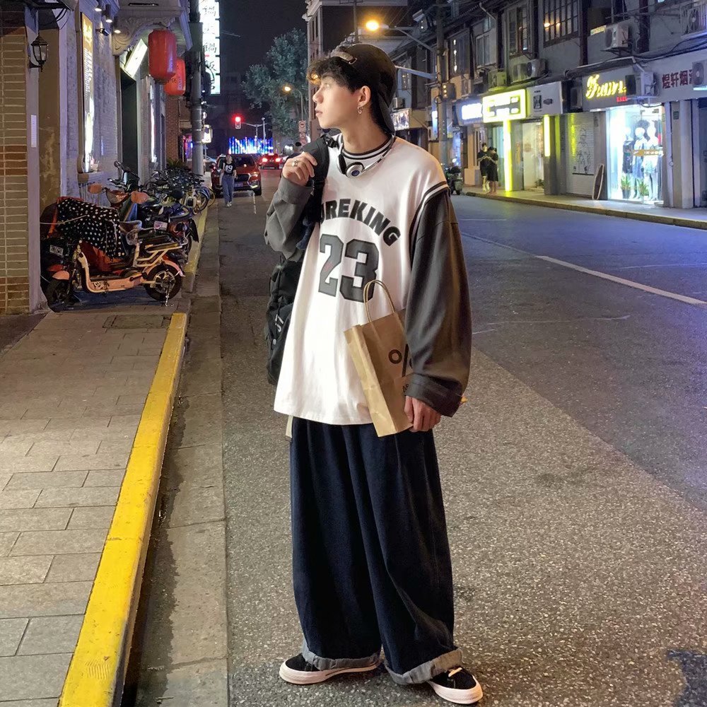 Áo Thun Tay Dài Dáng Rộng Thoải Mái Dành Cho Nam | BigBuy360 - bigbuy360.vn