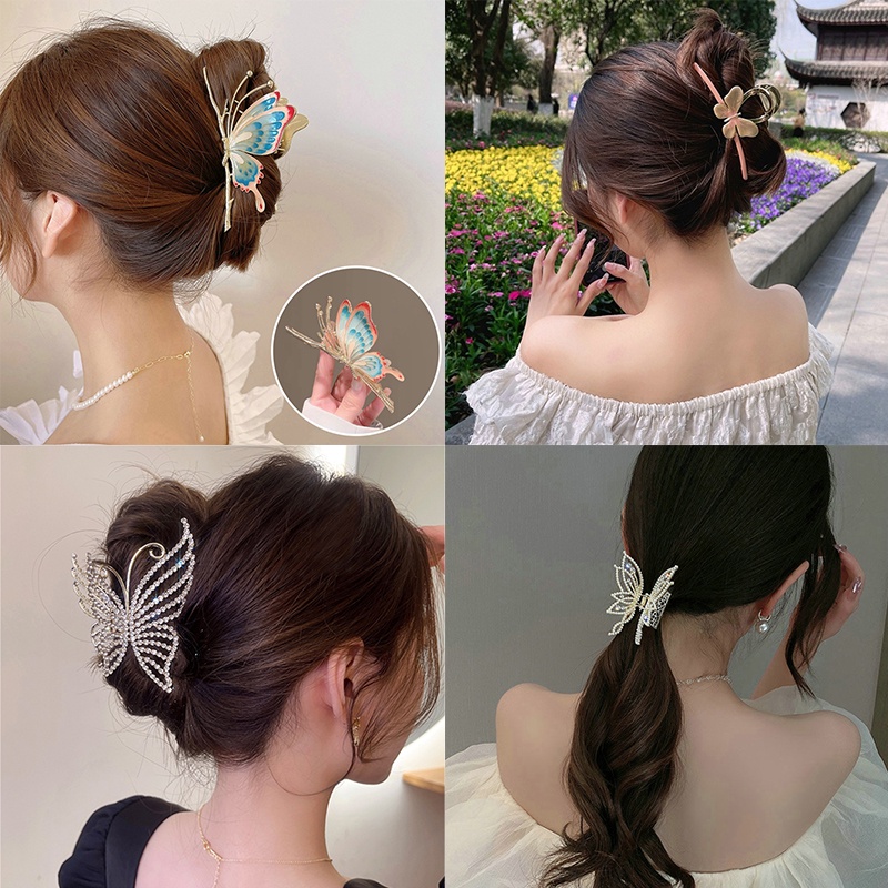 Kẹp Tóc Hình Bướm Nhiều Màu Phong Cách Trung Quốc