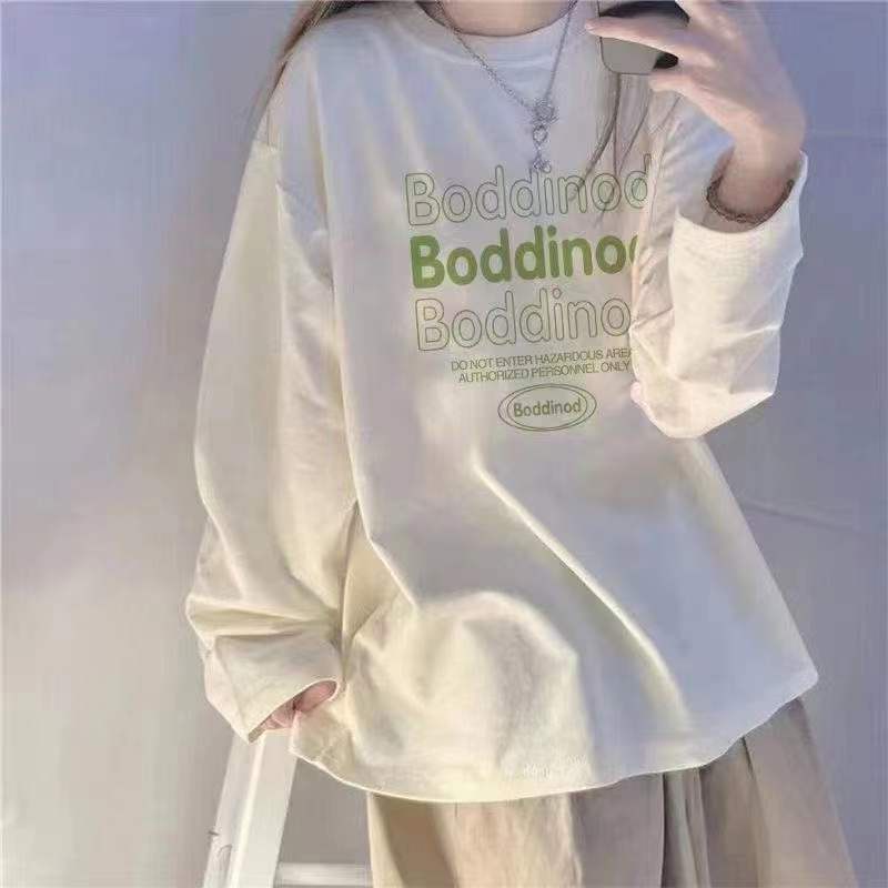 Jiashucheng Áo Thun Nữ Dài Tay Phong Cách Hàn Quốc Mới