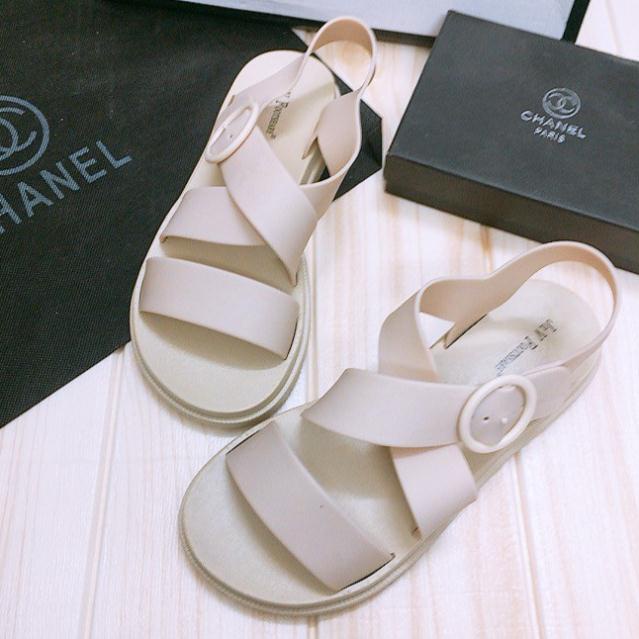 Dép Sandal Nữ Quai Ngang - Giày Sandal Nữ Quai Hậu Đế Bằng Phong Cách Nữ Sinh Hàn Quốc Ngọt Ngào