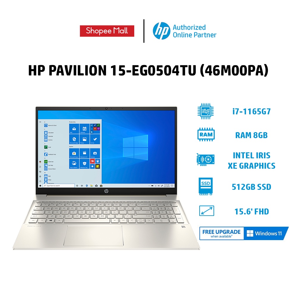 [Mã ELHP15 giảm 10%]Laptop HP Pavilion 15-eg0504TU (46M00PA) i7-1165G7 | 8GB | 512GB |15.6' FHD | Win 11