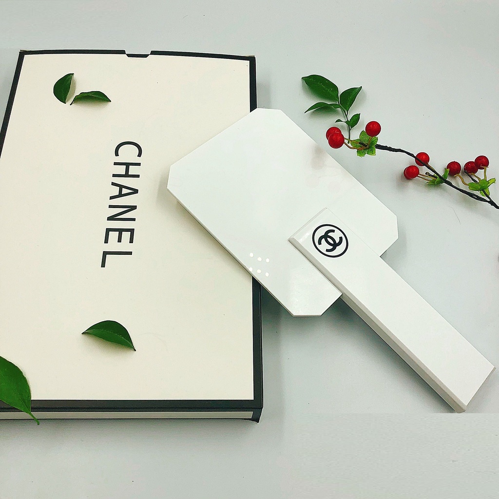 Gương vuông cầm tay màu trắng