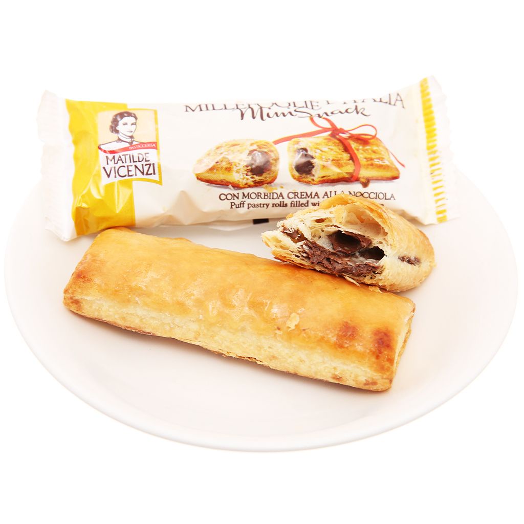 Bánh Puff Pastry cuộn kem hạt dẻ Matilde Vicenzi MiniSnack 125G - Bánh Ý