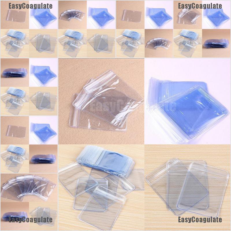 Sưt 100 túi nhựa PVC màu trong suốt đựng tiền xu/vật dụng tiện lợi