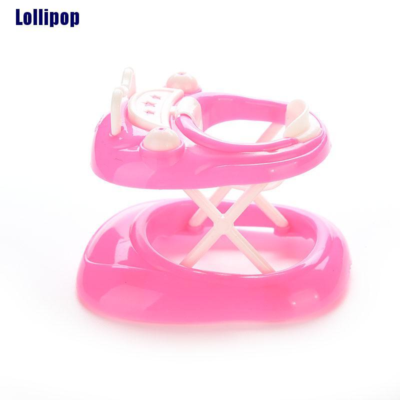 Đồ chơi tập đi bằng nhựa màu hồng dành cho nhà búp bê