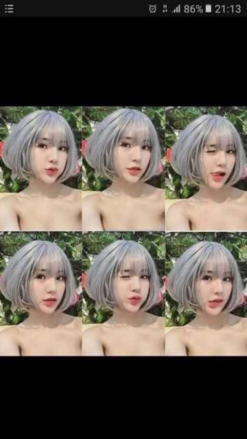 Tóc nguyên đầu ngắn vic tặng lược chuyên dụng + lưới chùm đầu