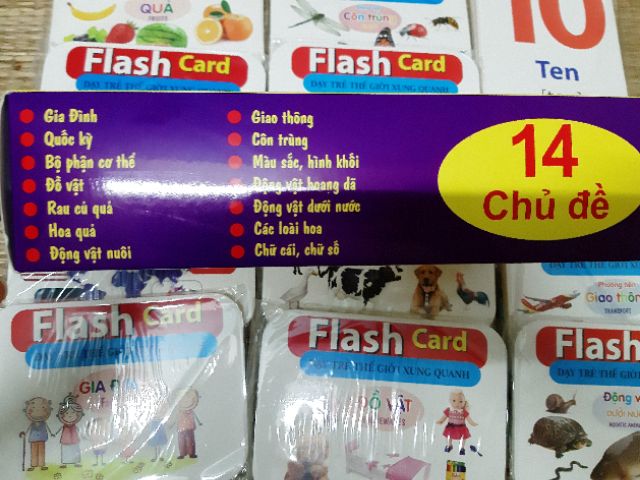 [FREESHIP 50K TOÀN QUỐC] Bộ thẻ học thông minh Flash card 14 chủ đề loại to 280 thẻ