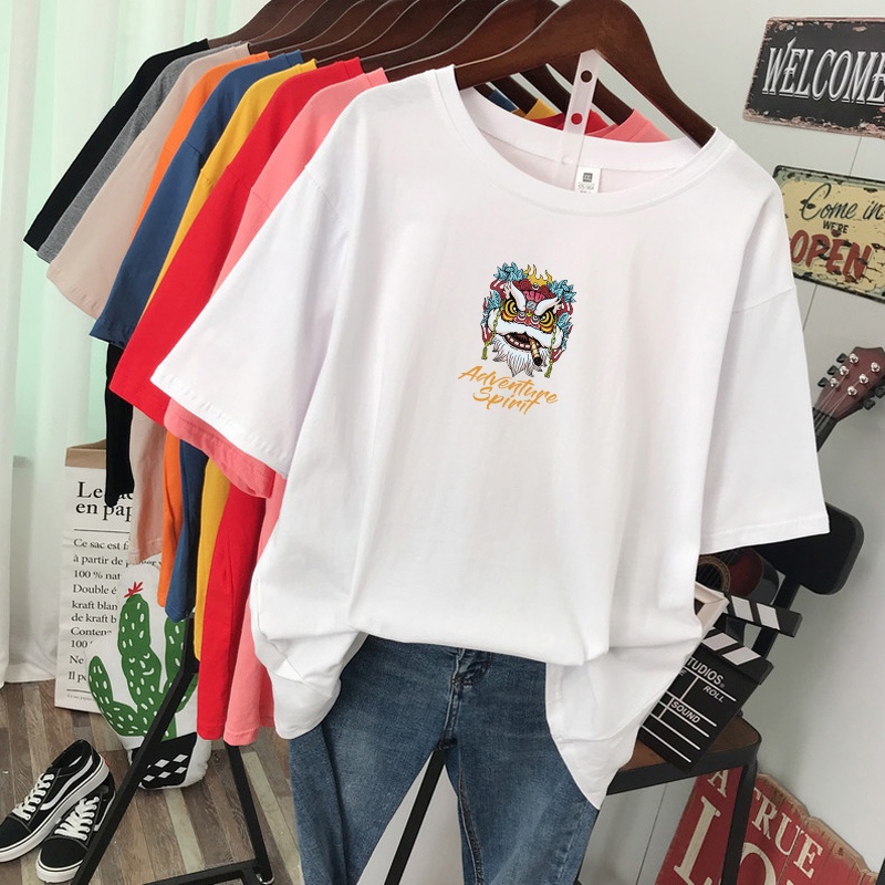 NRVP Áo thun tay ngắn cổ tròn in hình hổ năm mới Trung Hoa thời trang mùa hè cho nữ 2022