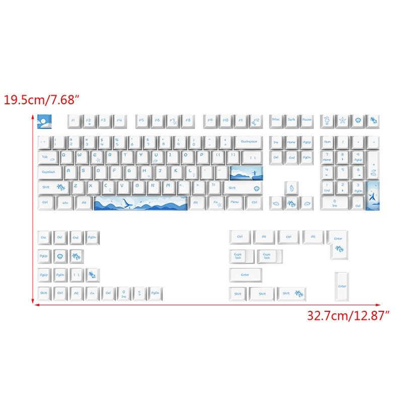 Bộ 130 Nút Bàn Phím Cơ Chơi Game Mojito PBT In Họa Tiết Hoa Anh Đào Xinh Xắn DIY