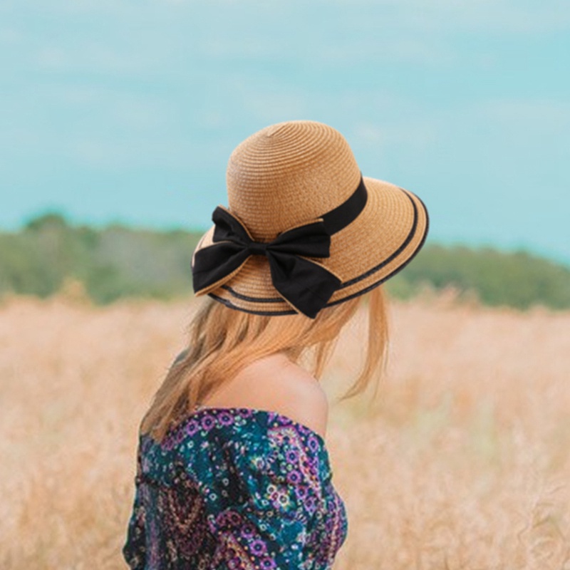 Nón Cối Rộng Vành Phối Nơ Cho Nữ